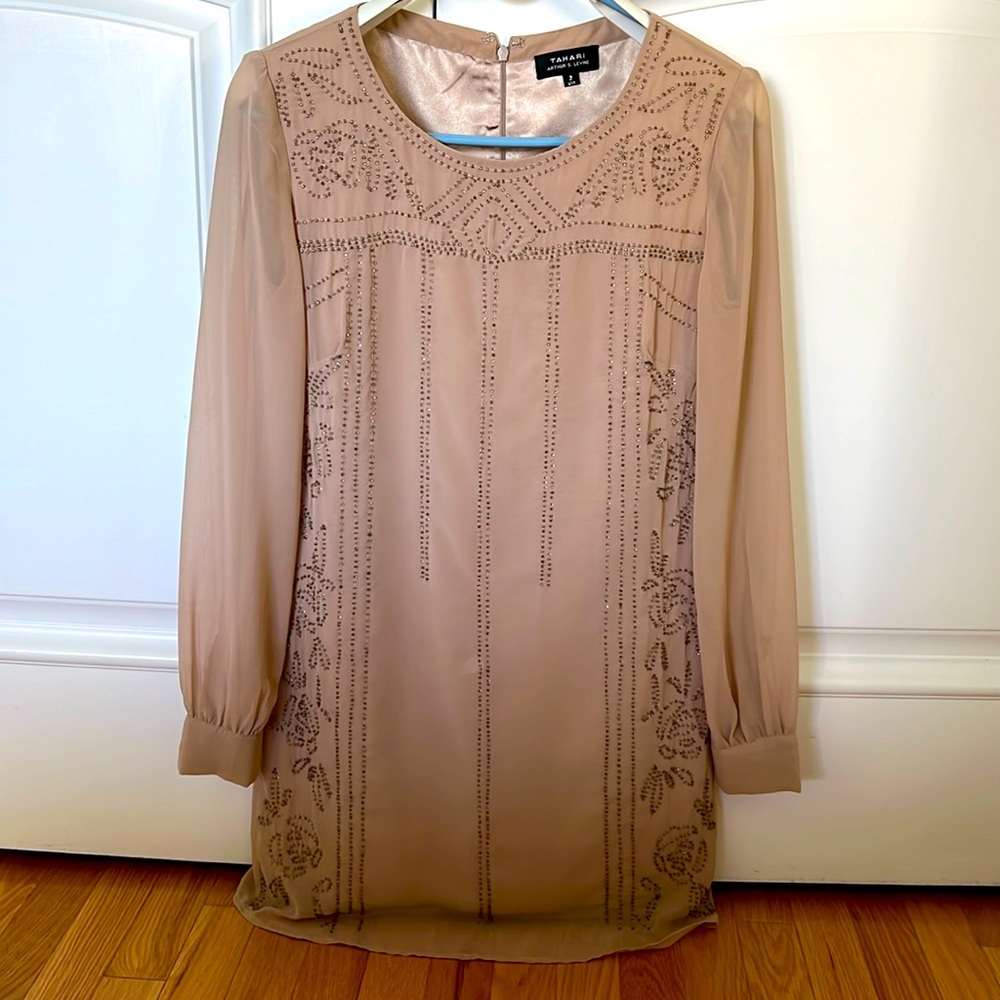 Long sleeve beaded dress